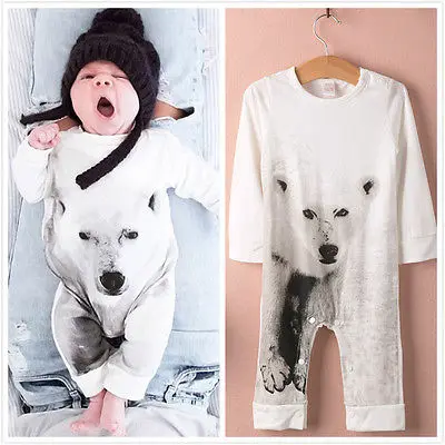 Kamimi/ хлопковый комбинезон с 3D принтом медведя/тигра/панды для новорожденных мальчиков и девочек 0-36 месяцев, одежда комбинезон для младенца