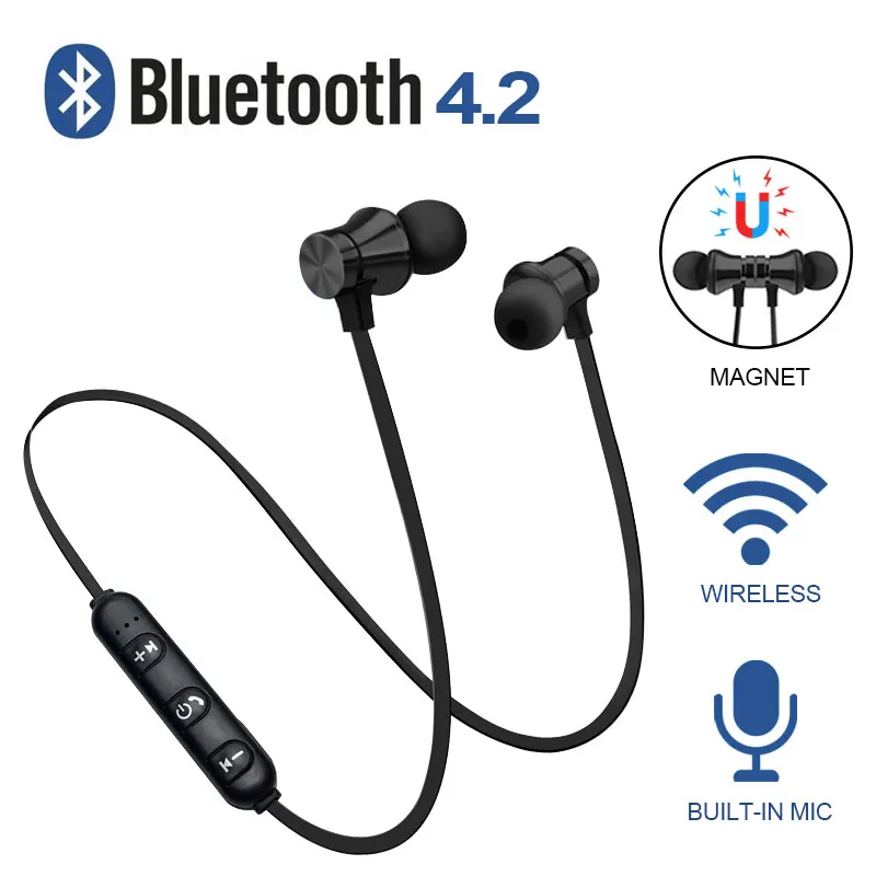 Bluetooth наушники магнитные беспроводные для телефона 4 2 Xiaomi Meizu Sony|Наушники и
