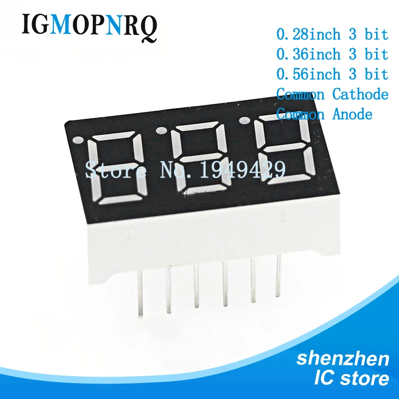 

5pcs 7 segment Common Cathode Common Anode 3 Bit digital Tube 0.56inch Red LED Display LED Digital tube