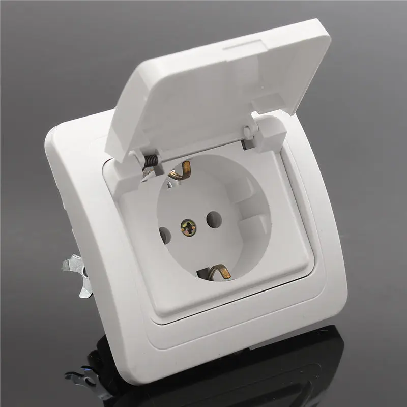 

New Power Supply Socket Outlet Plug Connector Waterproof 250V 16A German Wall Socket European EU Standard