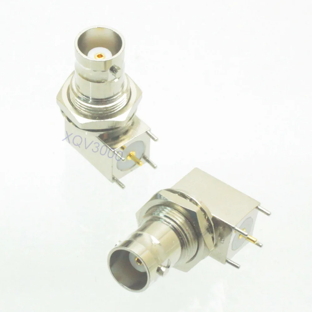 1pce Connector BNC female jack pin bulkhead right angle solder PCB