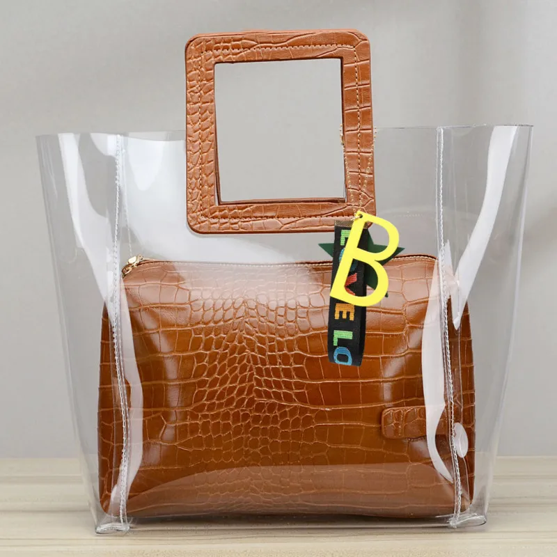 

Sac Transparent Bag Women Hand Bag Luxury Handbags Women Bags Designer Tote Sac A Main Clear Pvc Jelly Bag Bolsos Mujer Bolsa