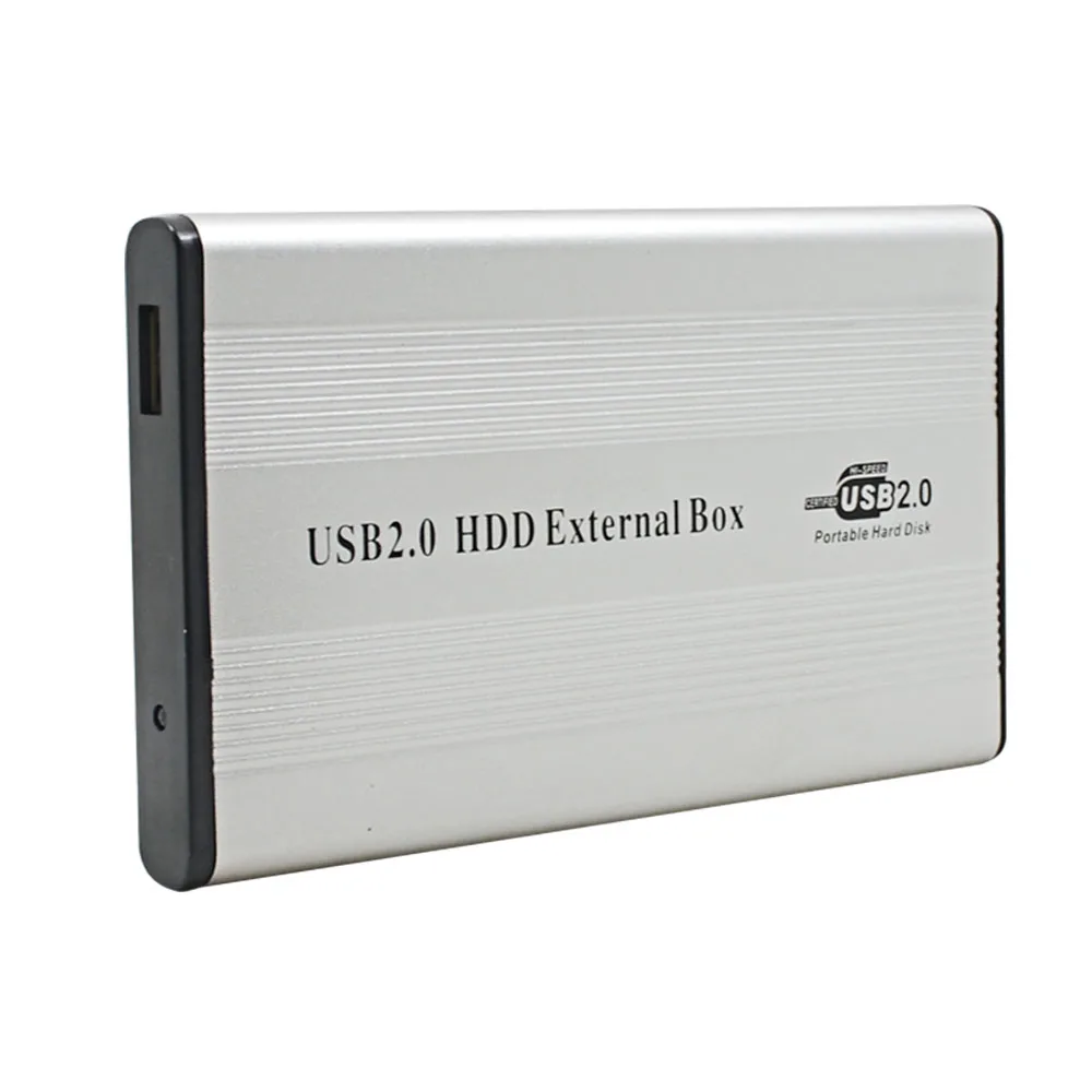 Aluminum silver external usb 2 0 2 5 ide enclosure container hard disk