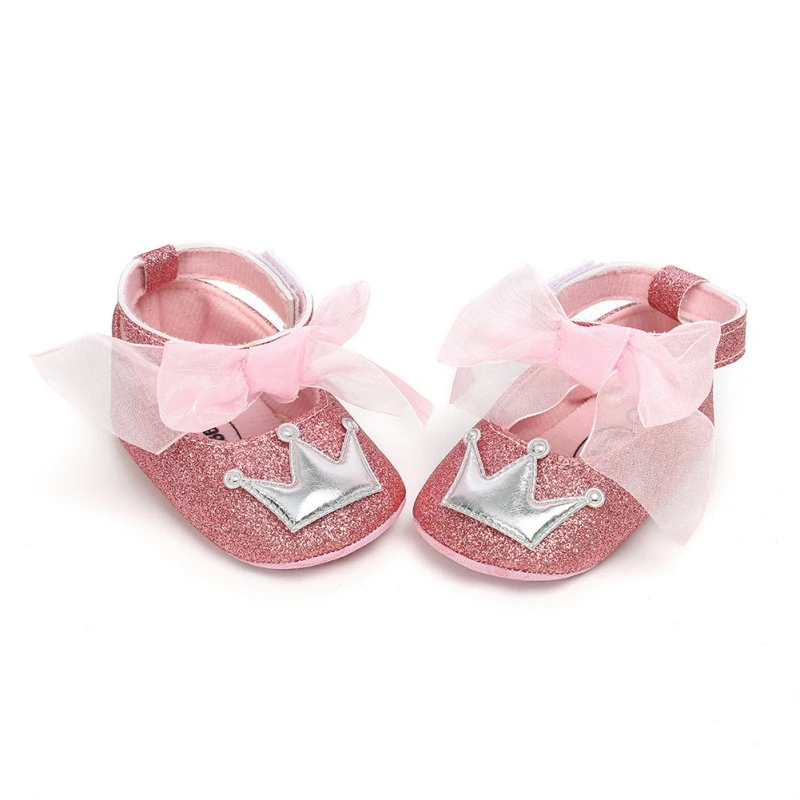 C2 Baby Girl Shoes Girls Breathable Crown Pattern Anti-Slip Toddler Shoes Casual Sneakers Toddler Soft Soled First Walkers - Цвет: C2