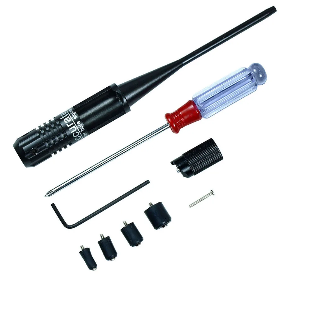 Red Dot Laser Collimator Rifle Scope Calibrator Aiming Pointer kit for 0.22 to 0.50 Bore Sighter