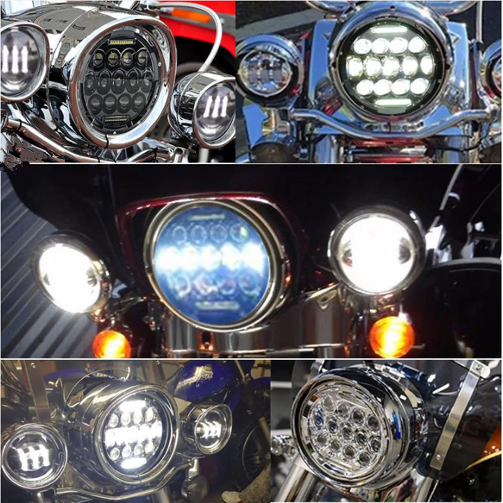 Для Harley Moto Harley Davidson Softail Touring " светодиодные фары 75 Вт свет DRL Высокая мощность с 4,5" противотуманные фары