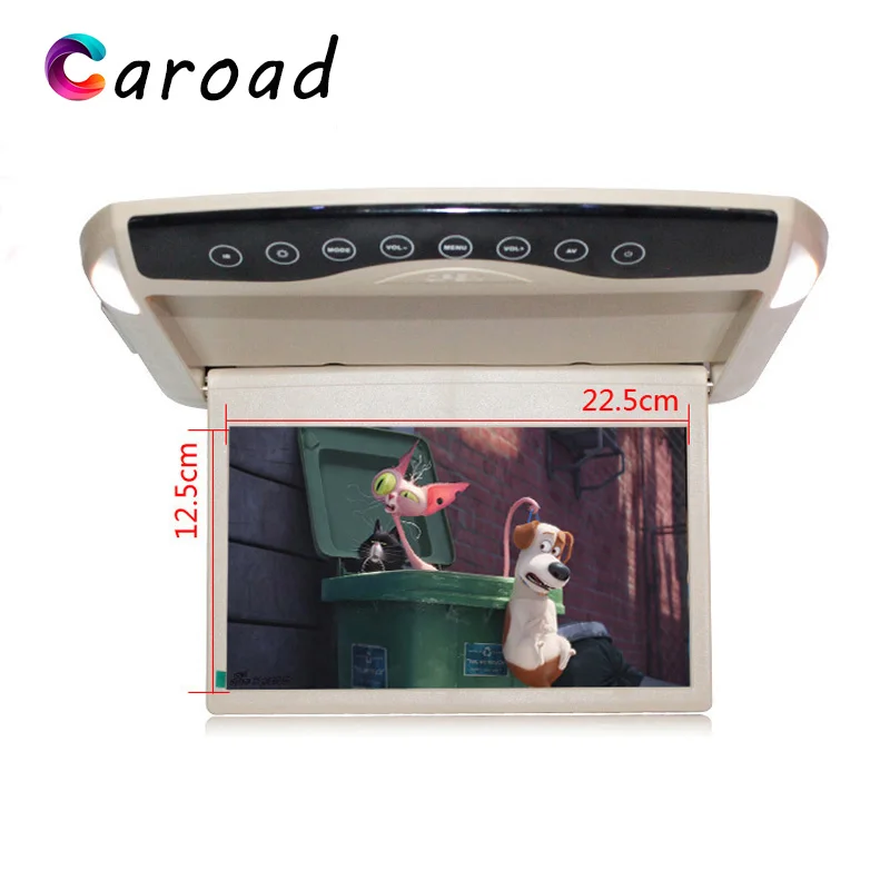 

MP5 Player 10.1 Inch HD Digital Screen Touch Keys Flip Down Roof Mount Monitor Built-in Speaker Overhead Multimedia TV In Car