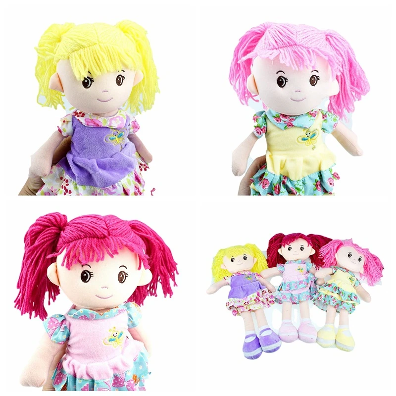 35 センチメートル黄色 ピンク 赤髪かわいいガール人形ぬいぐるみやぬいぐるみドレス女の子人形玩具誕生日ギフトベビー Gir Dolls Aliexpress