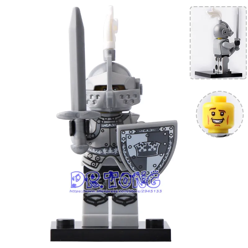 DR TONG Single Sale XH523 Heroic Knight Medieval Warriors Rome Knight Super Heroes Building Blocks Toys