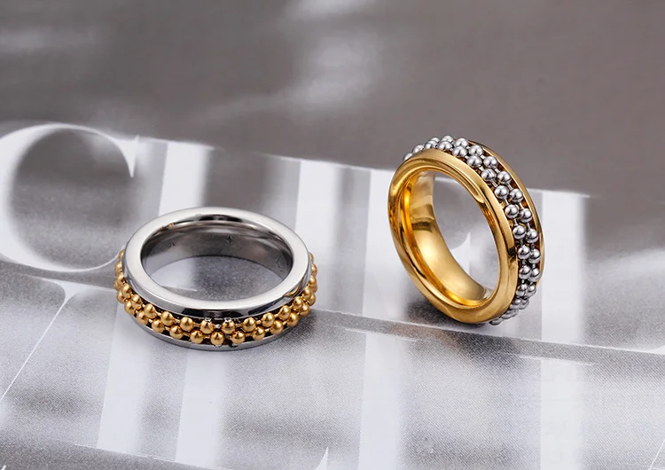 KALEN, высокое качество, нержавеющая сталь, Bague Femme, золото и серебро, кольца на палец для женщин, два звеньев, мяч, Anillos Mujer, ювелирные изделия#6~#10