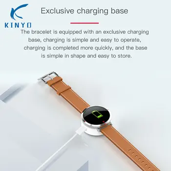 

KINYO USB charging anti-lost Smart band Blood pressure heart rate tracker blood oxygen monitor bracelet for girlfriend boyfriend