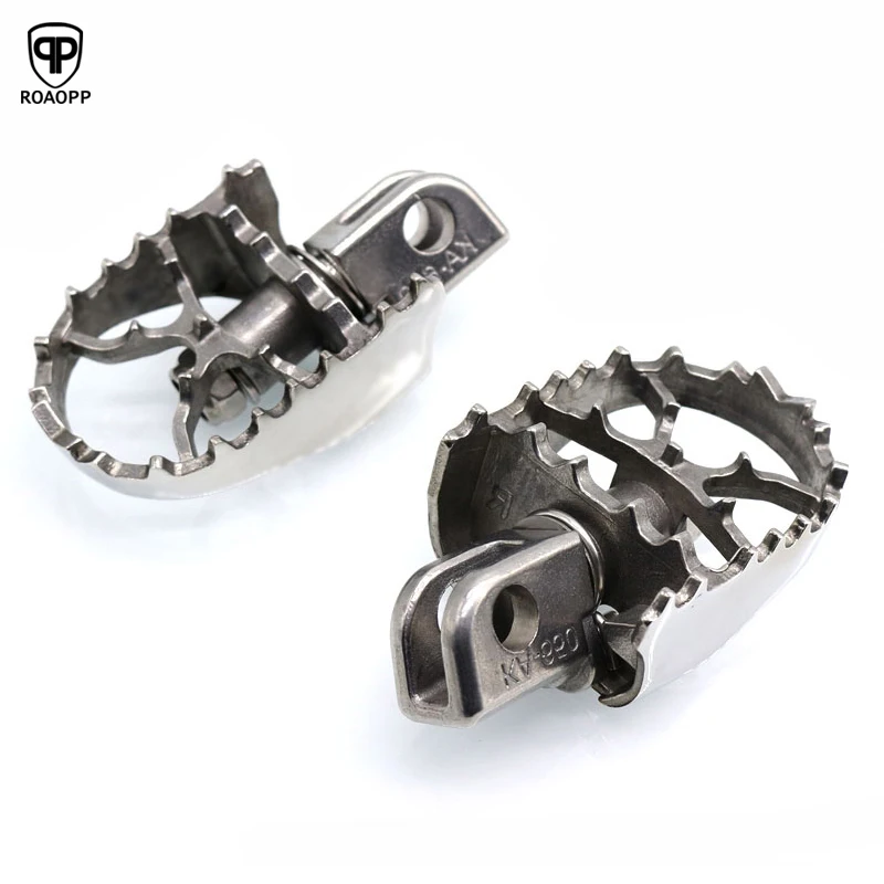ROAOPP Motorcycle Foot Pegs Foot Rests Stainless steel Rotating Foot