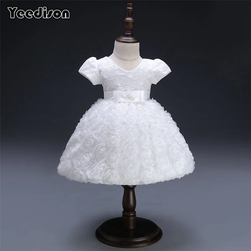 White Baby Dresses Girl Newborn 1st Year Birthday Infant Outfit Cute Princess Party Wedding Christening Dress Gown For Baby Girl (1)