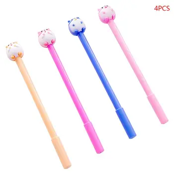 

4pcs 0.5mm Kawaii Hamster Gel Pen Signature Neutral Pens Stationery Student Writing Tool School Office Supplies Novelty Kids Gif