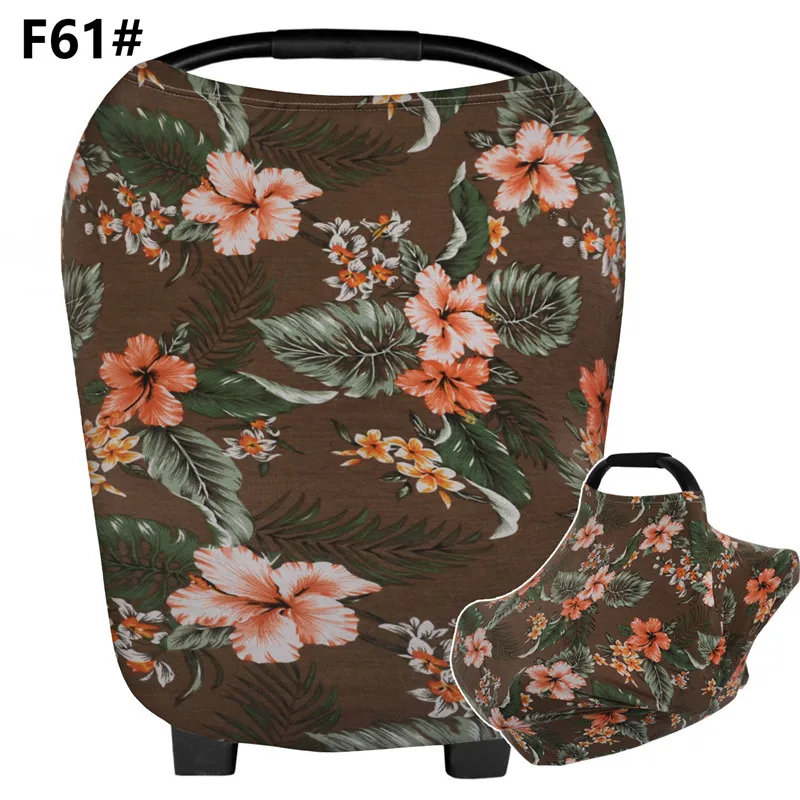 Чехол для грудного вскармливания для маленьких девочек с цветочным рисунком для балдахин на автолюльку, корзину для покупок, чехлы для стульев и колясок - Цвет: F61
