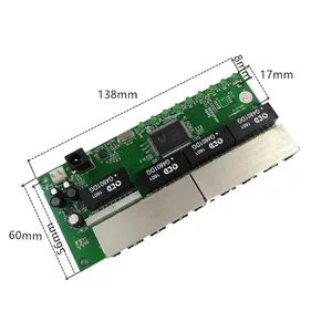 Image 2 - OEM PBC 8 พอร์ตสวิตช์ Gigabit Ethernet 8 พอร์ต met 8 pin way 10/100/1000 m hub 8way power pin Pcb board OEM เจาะ gat