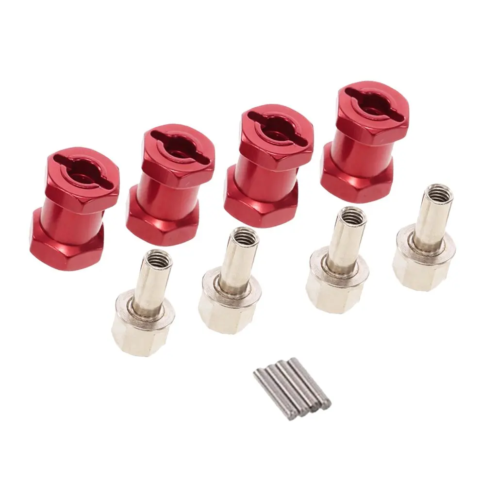 

ARC0085 4pcs Red 12mm Hub Hex Extension Adapter Combiner for RC Car Axial SCX10 HSP HPI Accessories Kit