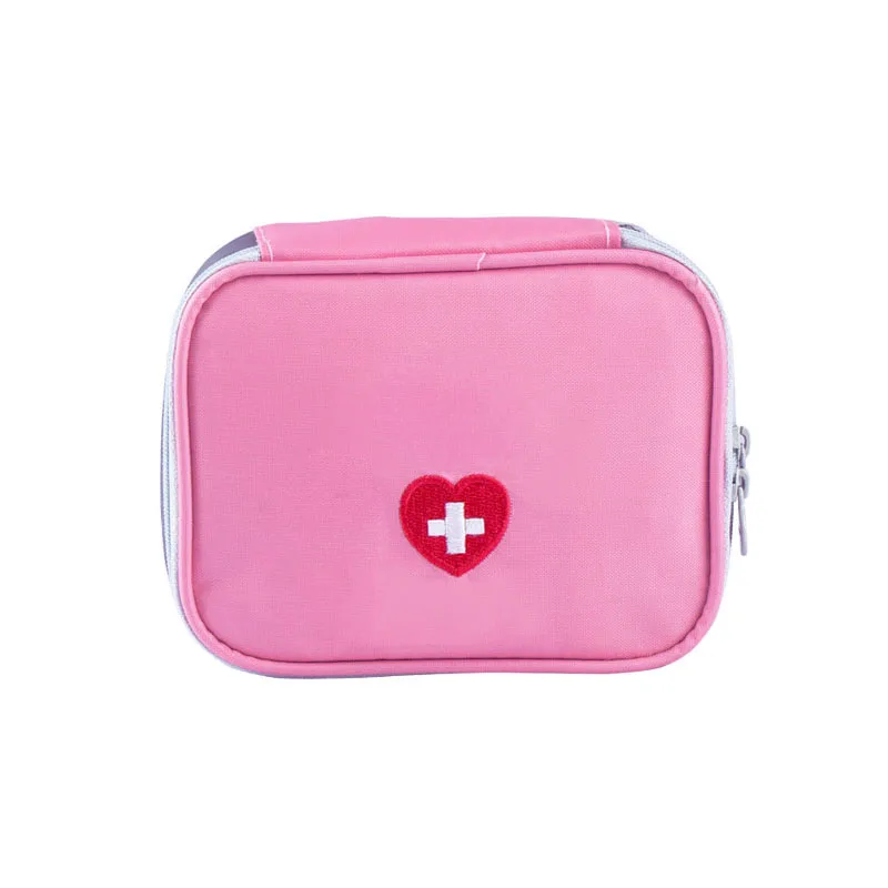Pink Gray Travel Mini First Aid Kit Bags Survival Emergency Kit Pill