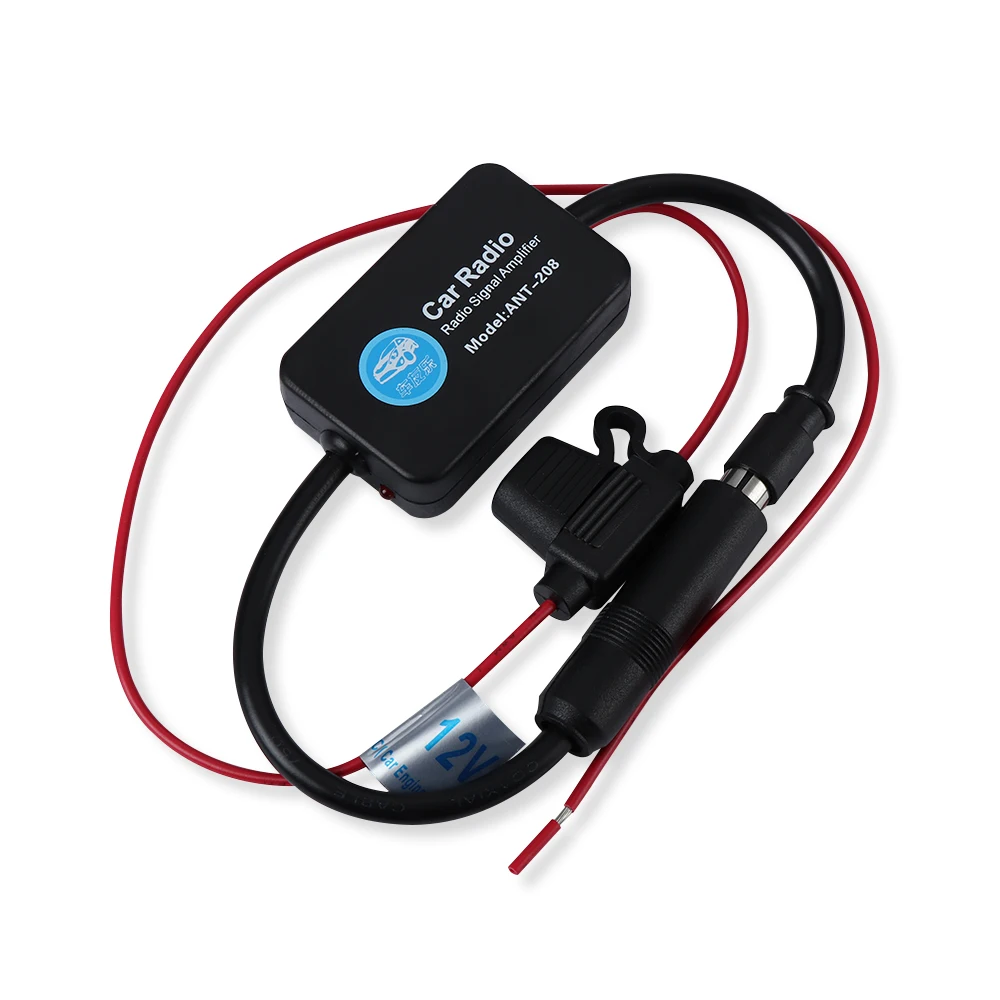 1 Set 12V Car FM Radio Aerial Antenna Signal Reception Amp Amplifier