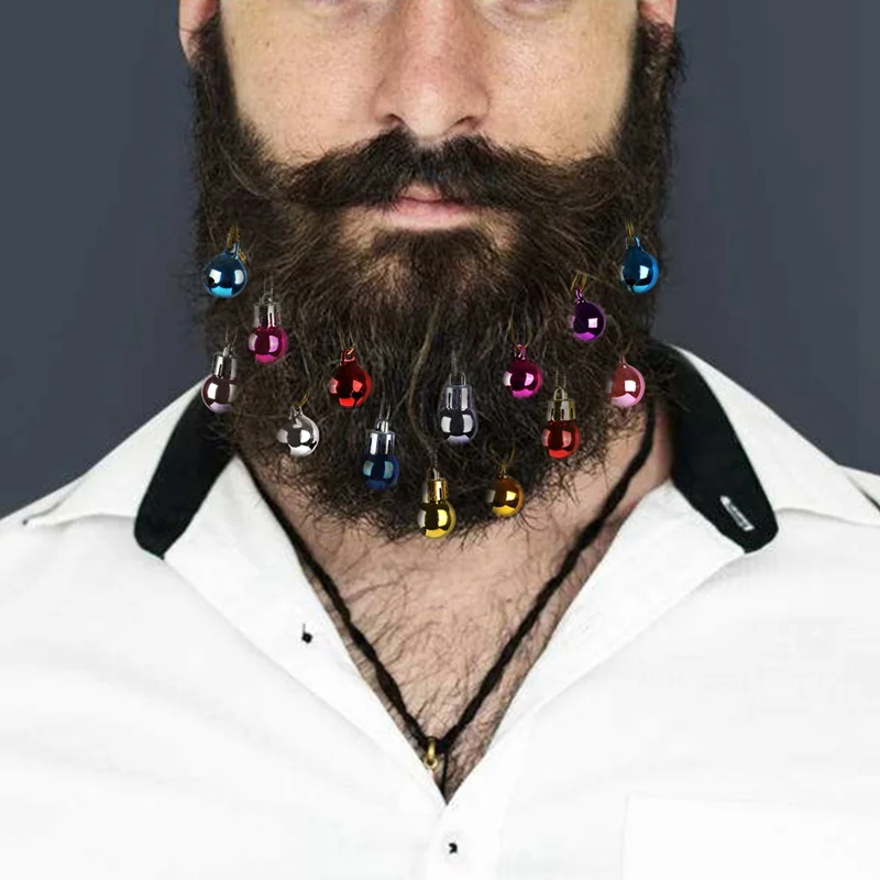 

Christmas Ball Ornaments Baubles Clips Shiny Easy Attach High Gloss Facial Hair Clips Beard Bauble For Events Party 6/12/16pcs