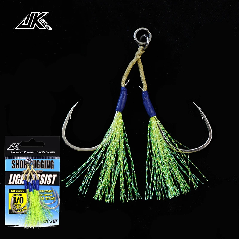 

JK 1/0.2/0.3/0.4/0 Jigging Hook Assist Wear Kevlar Lines Seawater Boat High Carbon Steel Fishhooks 8060 Sea Fishing Hooks