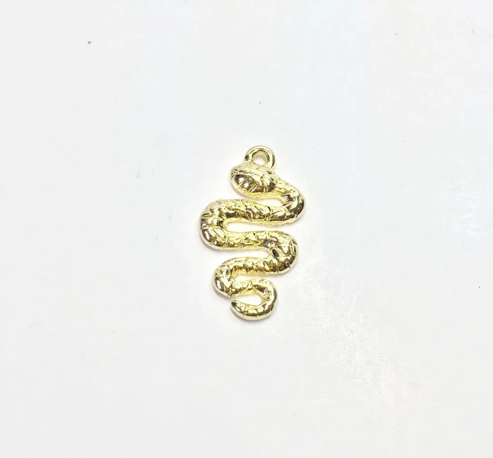 

Wholesales 25*15mm 3D Snake 20per bag Zinc alloy Charms Pendant Jewelry DIY Necklace Eearring 2 Colors
