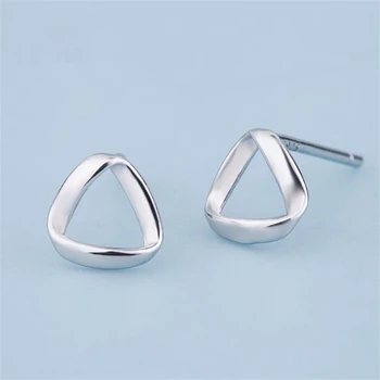 

KOFSAC New 925 Sterling Silver Stud Earring Simple Temperament Triangle Design Earrings For Women Girl Party Jewelry Gifts Hot