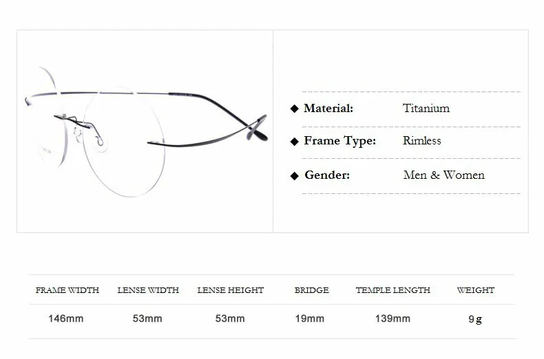 Ультра-светильник из титанового сплава без оправы очки близорукие очки по рецепту-1,0,-1,5,-2,0,-2,5,-3,0,-3,5,-4,0