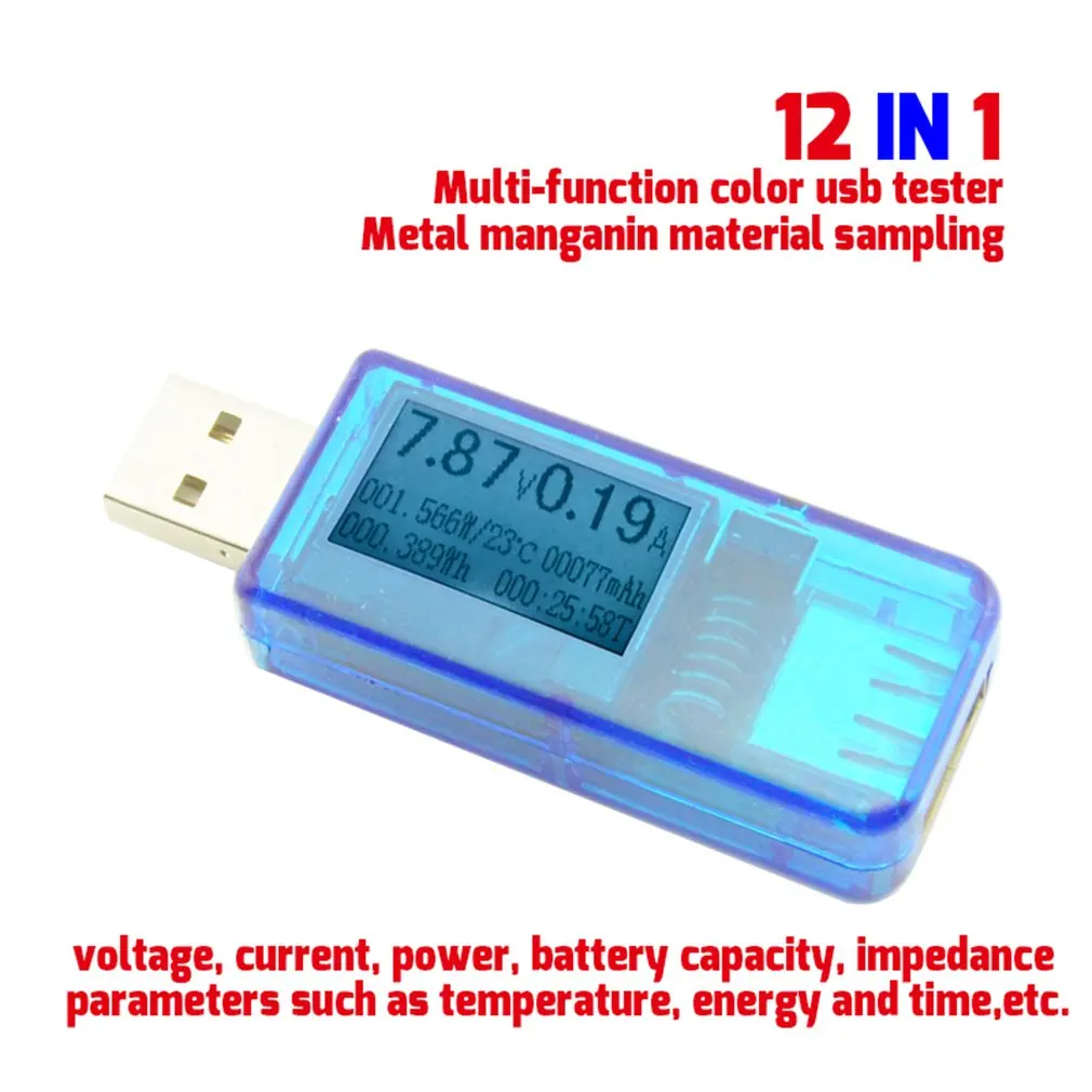 

Portable 12 in 1 USB tester DC Digital voltmeter amperimetro voltagecurrent meter ammeter detector power bank charger indicator