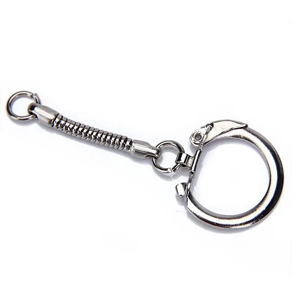 10pcs Silver Metal  Chain W. Clasp Key Ring Keychain Keyring Bag Charm Crafts Supplies