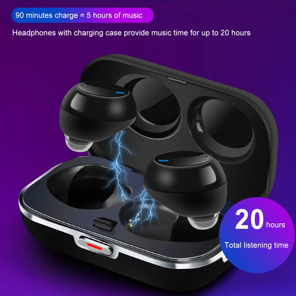 XGODY S8 Hi-Fi стерео наушники-вкладыши TWS Bluetooth наушники 5,0 Шум шумоподавления стерео Беспроводной наушники-вкладыши с зарядным устройством для Iphone