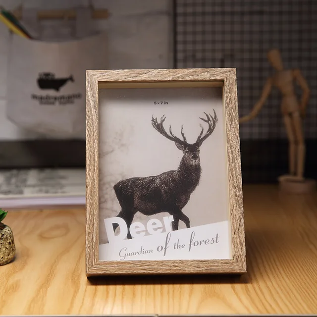 5x7" Vintage Style Picture Frames Made of Solid Wood for Table Top