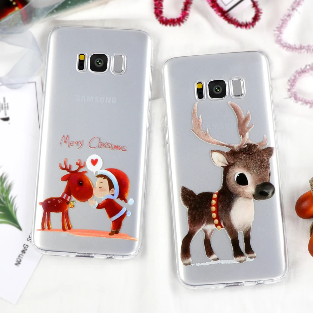 

Reindeer Printed TPU Case Cover for Samsung Galaxy S5 S6 S7 Edge S8 S9 Plus A3 A5 A8 J3 J5 J7 2016 2017 2018 Prime Note 8 Fundas