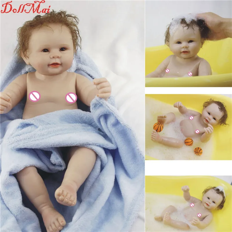 DollMai reborn boy детские куклы 22 дюйма полностью силиконовые новорожденные дети модная