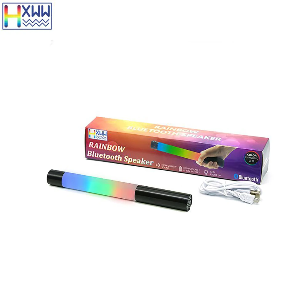 

HXWW Good promotion mini Portable soundbar changeable LED light wireless Bluetooth speaker wholesale 100 pieces price