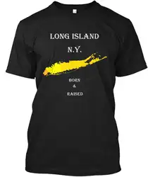 Long Island Ny Born & Raised N. Y. футболка 2019 модные брендовые мужские топы уличная футболка сплошной цвет футболки с коротким рукавом