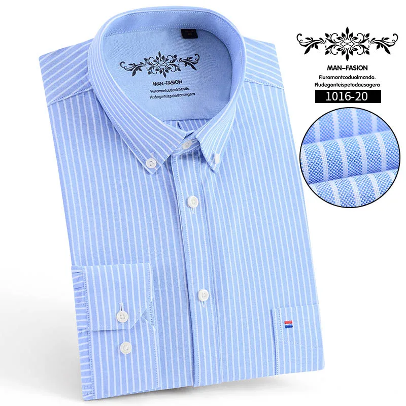 Aoliwen/брендовая мужская Повседневная рубашка в стиле Оксфорд; Осенняя Удобная рубашка с длинными рукавами на пуговицах; фланелевая хлопковая рубашка высокого качества - Цвет: ZM-1016-20
