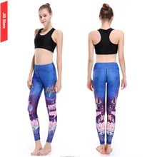 Jis mujeres yoga pantalones brillantes pantalones chica deportes gimnasio leggings digital impresa de las mujeres de la aptitud de baile pantalones ropa deportiva mujer