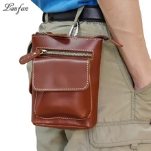 Новинка, сумки на пояс из натуральной кожи для мужчин и женщин, винтажная мини сумка на плечо из воловьей кожи, поясная сумка для телефона