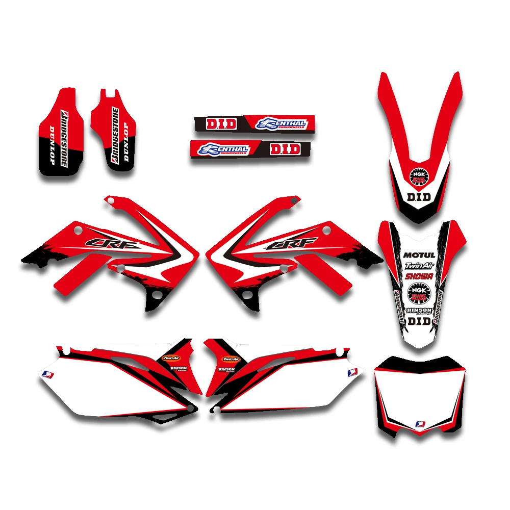 Командные графические и Фоновые наклейки наборы для Honda CRF250R CRF250 2010 2013 CRF450R CRF450 2009