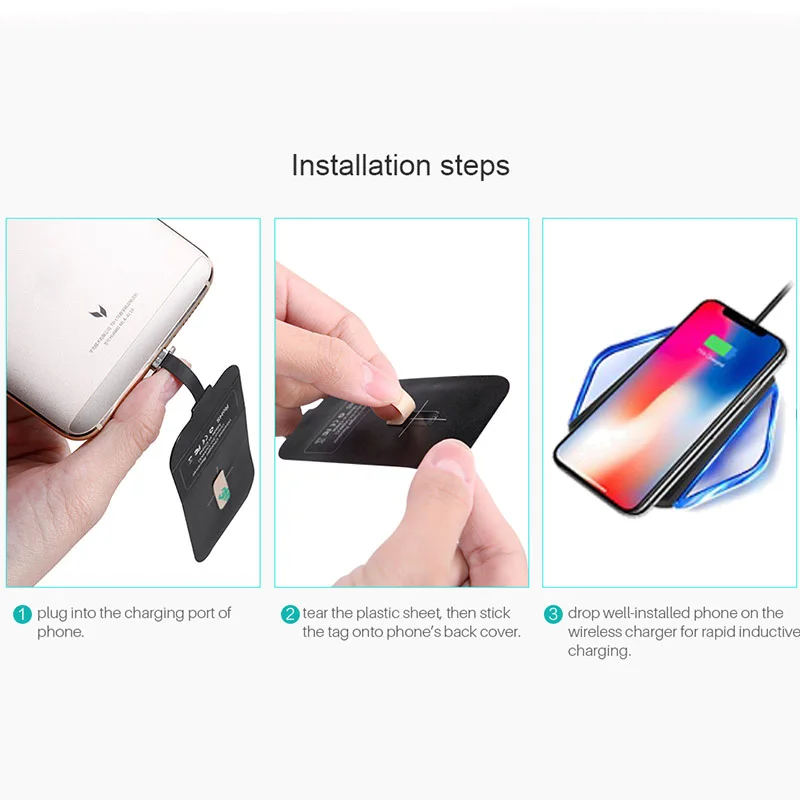 Nillkin Qi Беспроводное зарядное устройство + адаптер Micro USB Type A приемник Беспроводная