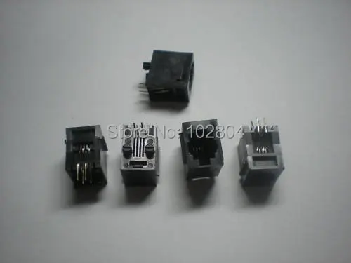 

Black 4P4C With flange Top entry Modular Network PCB Jack Connector 120 pcs per Lot