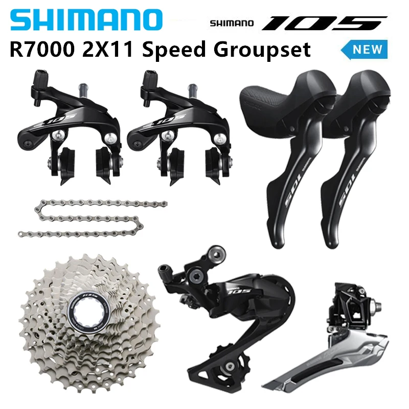 

SHIMANO New 105 R7000 Road bike Groupset 2X11S Derailleur SS GS 12-25T 11-28T 11-32T 11-34T