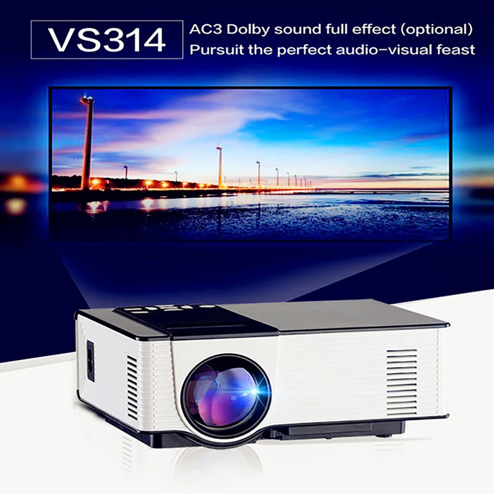 VS314 LED Mini Home TV Projector Full HD 1500 Lumens 800 x 480 Pixels 0
