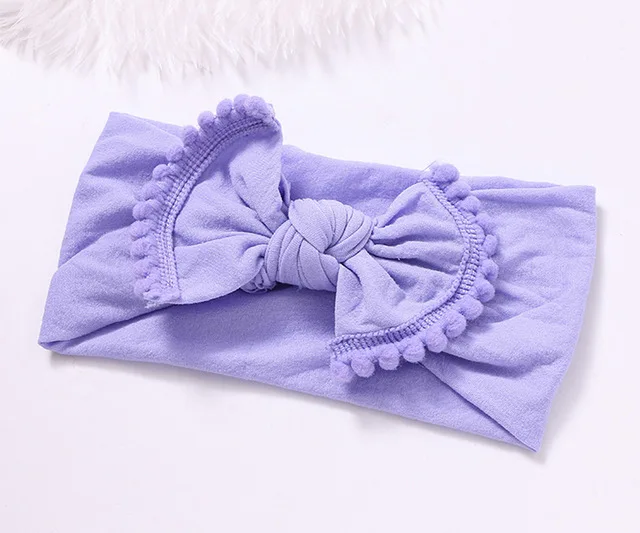 Wide-Nylon-Bow-Headband-with-Pompom-Trim-Round-Knot-Nylon-Head-wraps-Top-Knot-Nylon-Turban.jpg_640x640 (15)