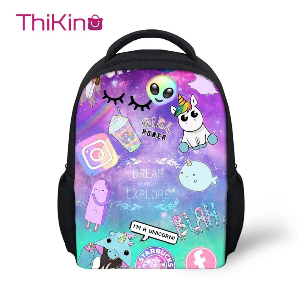 

Thikin Alien School Backpack for Kids Cartoon Storage Schoolbag for Children Boys Girls Cute Shoulder Bags Travel Mochila