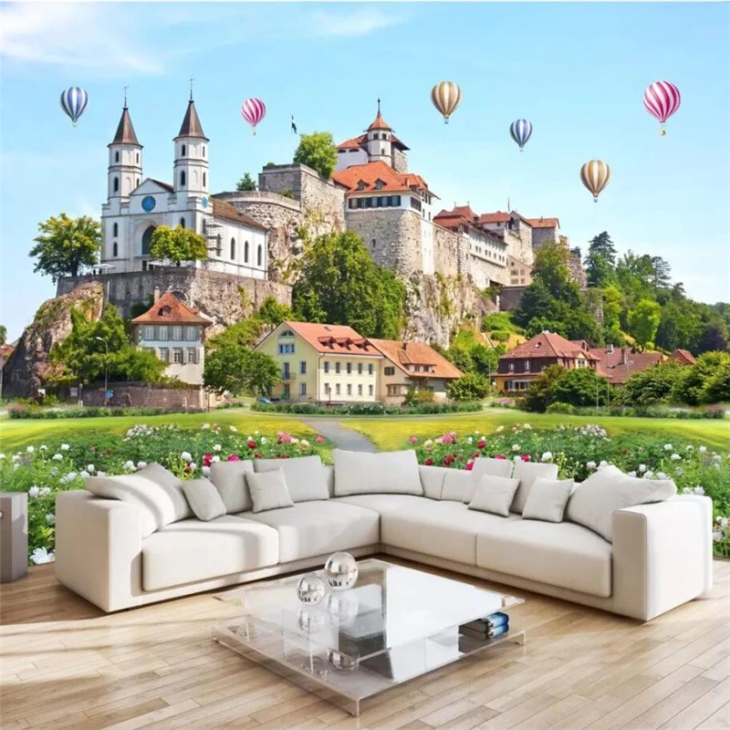 

wellyu Custom mural 3d photo wallpaper castle landscape stereo living room bedroom TV background wall paper 3d papel de parede