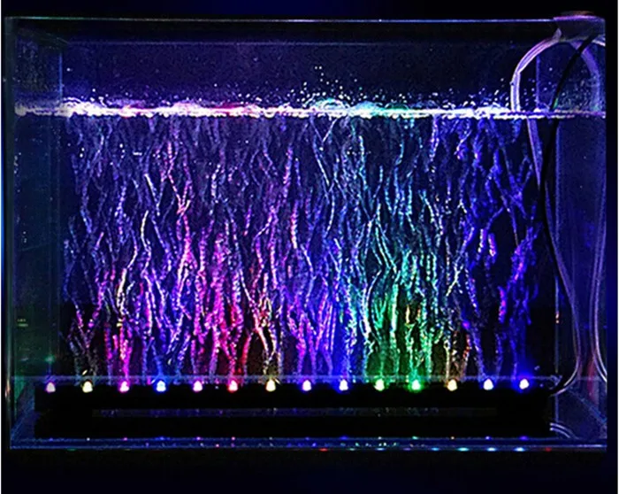 submersible led lights with remote led colorful Fish tank box bubble flashlight Water grass lamp land diving color Discoloration Aquarium bubble lights lamp strip submersible led pool lights