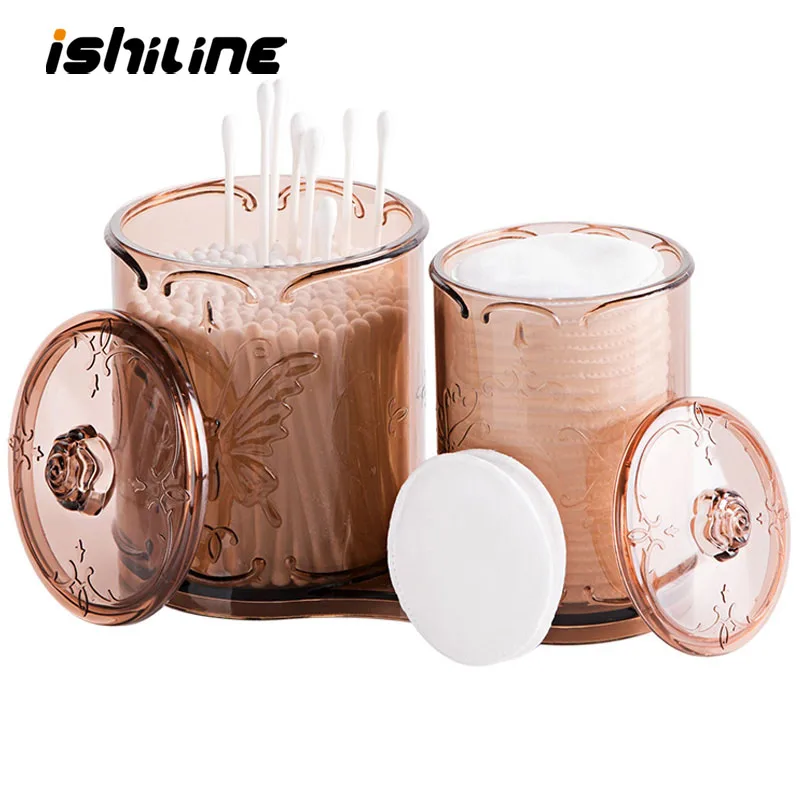 

Transparent Cotton Swab Storage Box Makeup Organizer Cotton Pads Holder Cosmetics Container Make Up Organizer Case