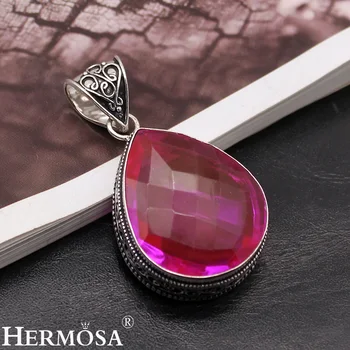 

Hermosa Jewelry Huge Shiny Silver Color Necklace Pendants 55MM LM39